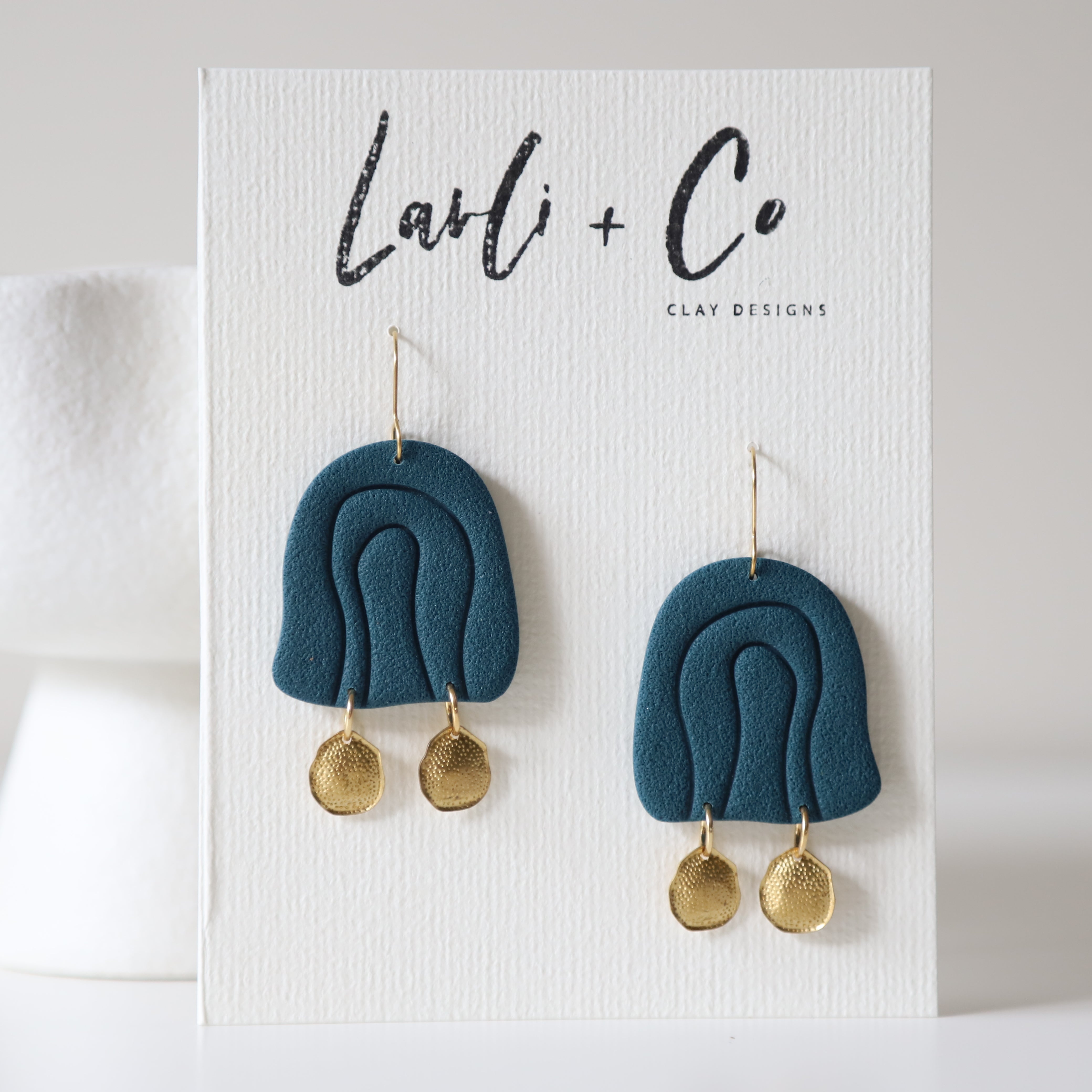 The Luxe Teal Organic Rainbow + Brass Drops